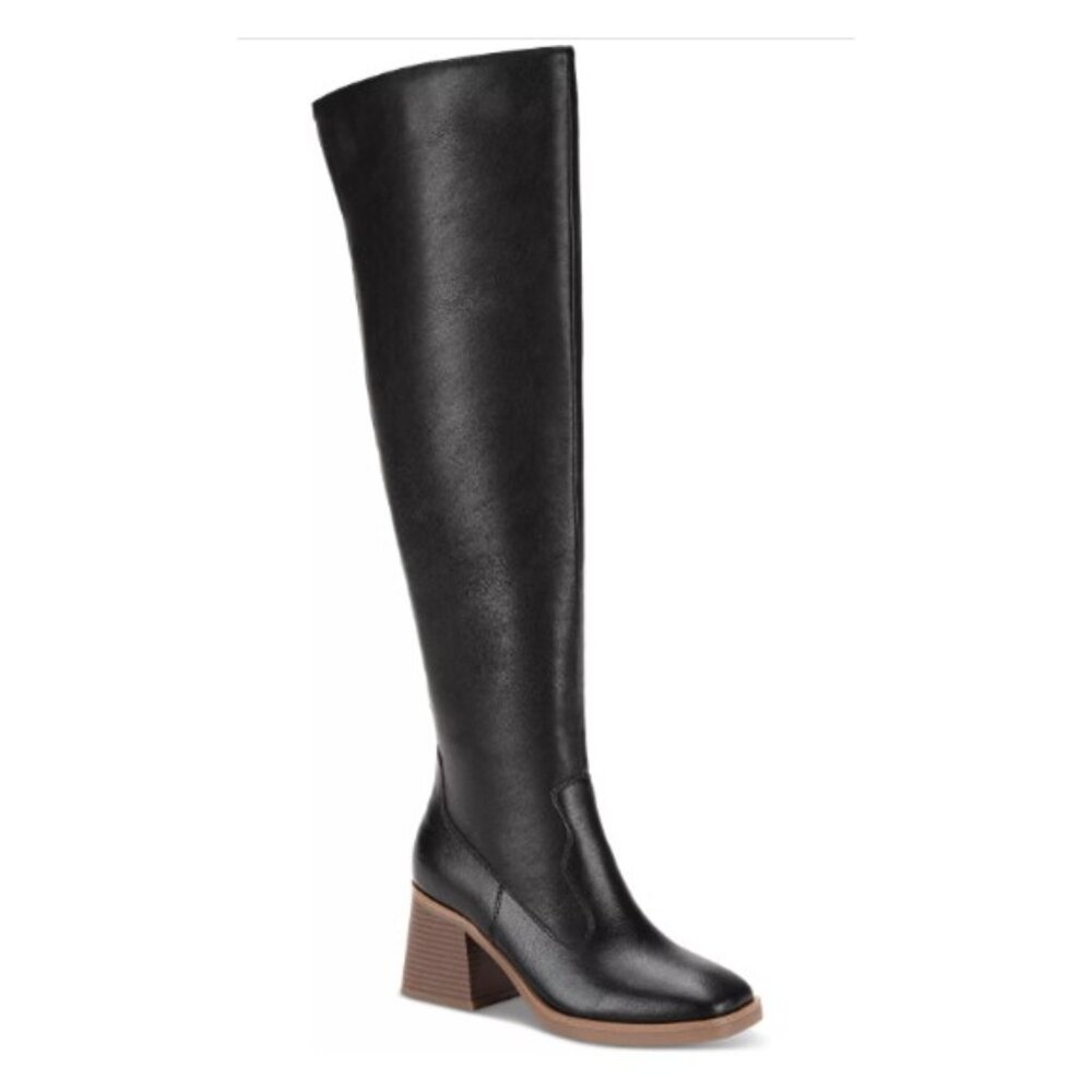 Sun + Stone Black Over the Knee Dress Boot -- Size 6